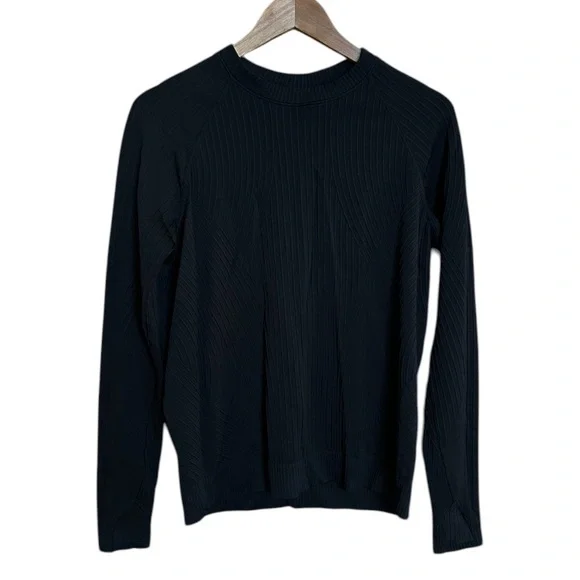 Lululemon Rest Less Pullover on long sleeve workout top in Black size 10 - Picture 6 of 9